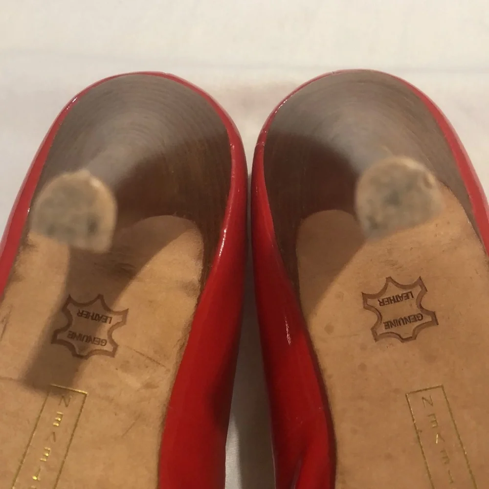Steve Madden Red genuine leather open toe heels size 7M